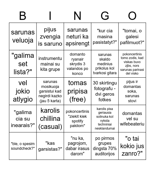 judu konco bingo Card