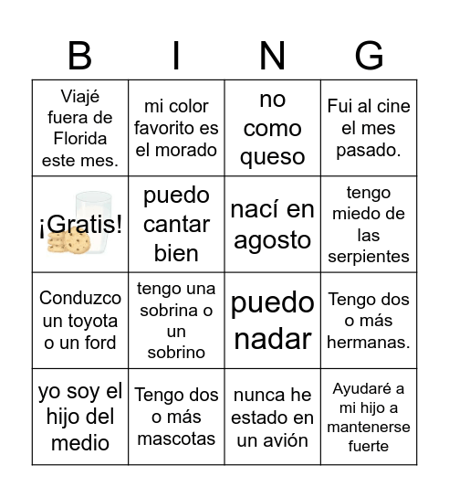 Clase para padres "Leche y galletas" para desarrollar niños mentalmente fuertes Bingo Card