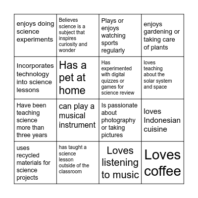 BINGO Card