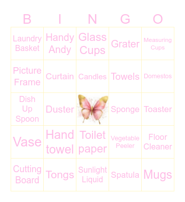 Bridal Shower Gift Bingo Card