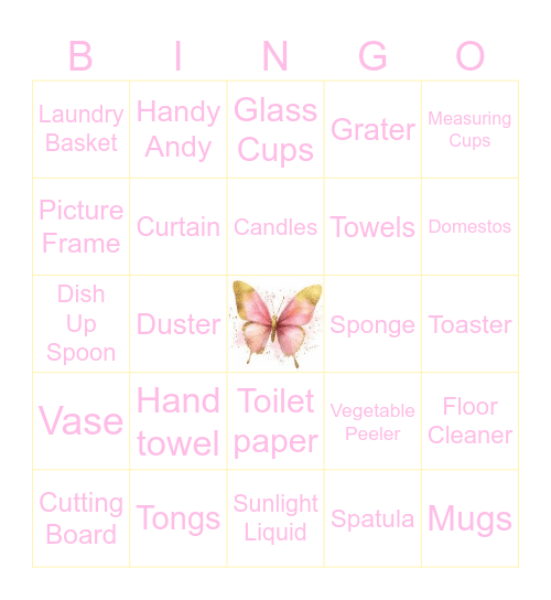 Bridal Shower Gift Bingo Card