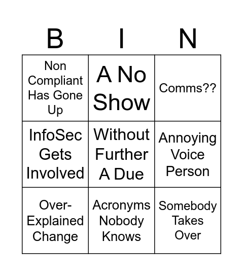 CAB Bingo Card