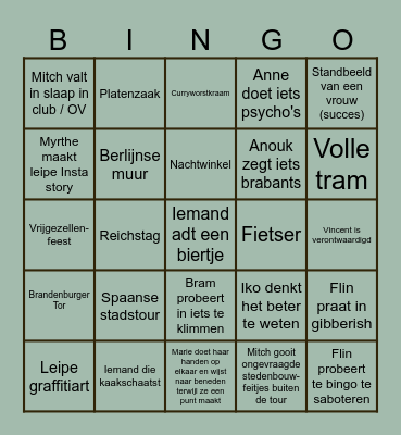 HuiSuitje BerlijN Bingo Card