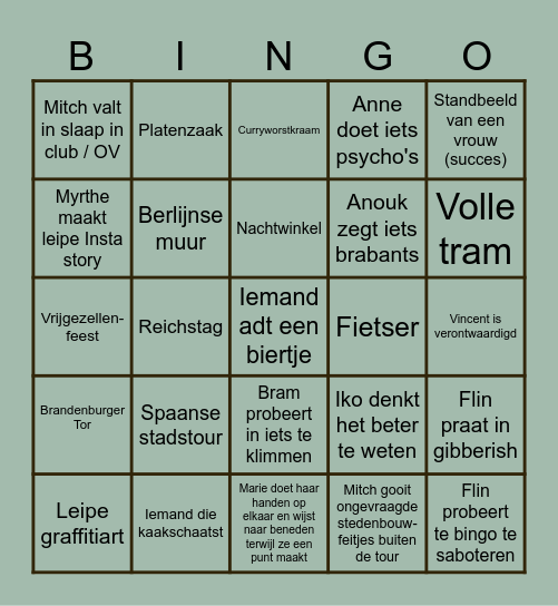 HuiSuitje BerlijN Bingo Card