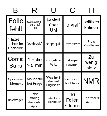 Untergangs-Bingo Card