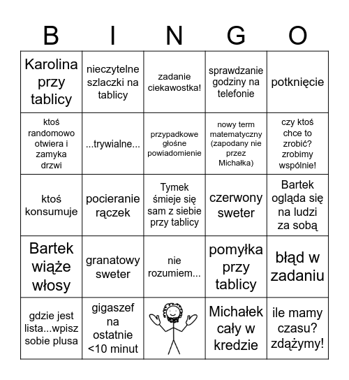 RRIC ĆWICZENIA Bingo Card