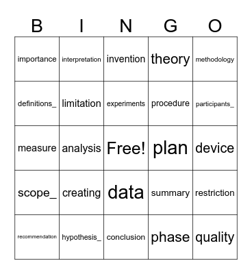 science with reon Bingo Card