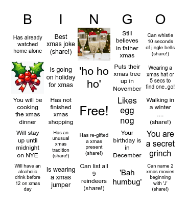 HSSIB Christmas Bingo Card