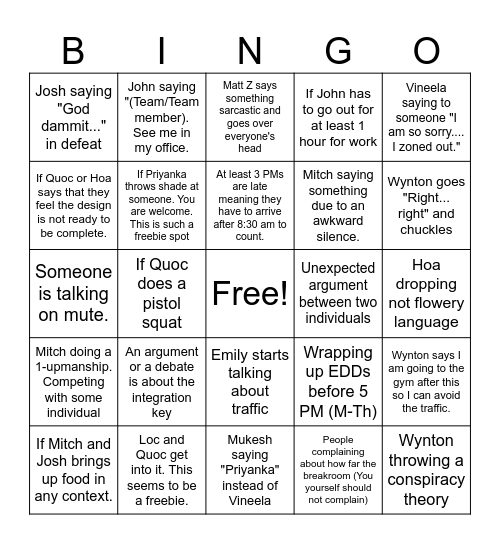 2.0 Tech Design Bingo Card