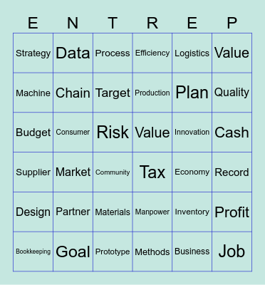 Entrep Bingo Card