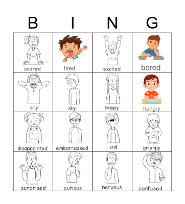 Emotions & Feelings Bingo Card