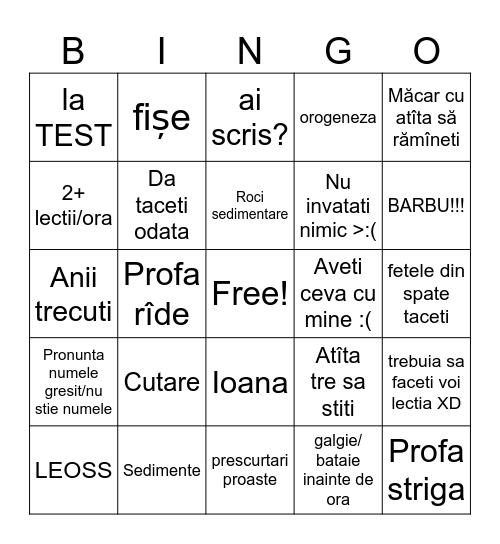 GEO BINGO Card