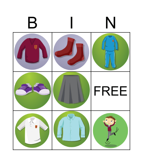 Eadai scoile Bingo Card