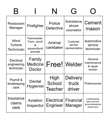 JOBS #4 Bingo Card