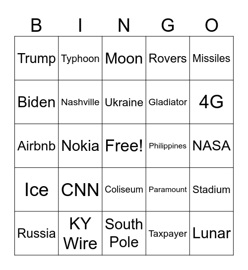 CNN 10 11/19/24 Bingo Card