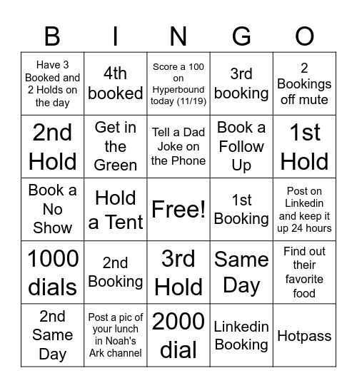 BINGO (no double dipping) Bingo Card