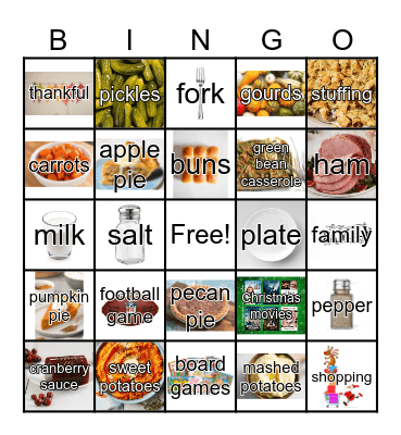 Thanksgiving Bingo Card