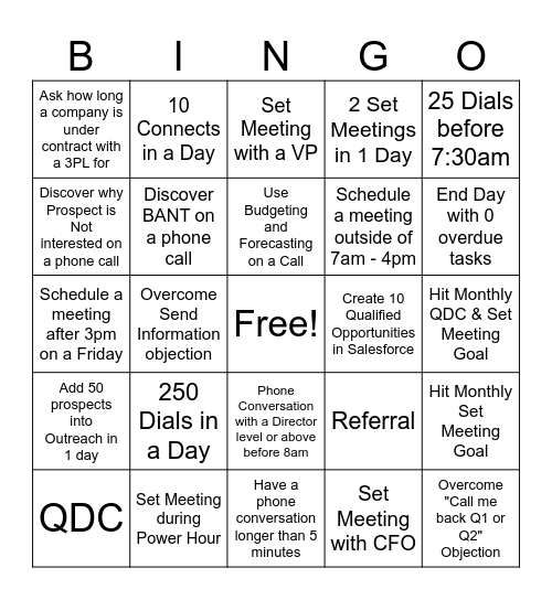 End of the Year Bingo Competition Bingo Card