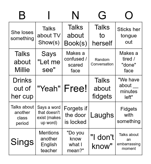 Holcombe Bingo Card