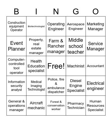 JOBS #5 Bingo Card