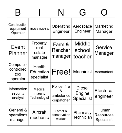 JOBS #5 Bingo Card