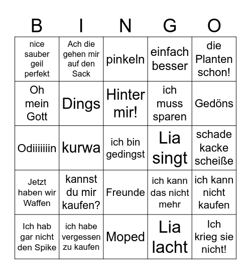 Lia1901x Valorant Bingo Card