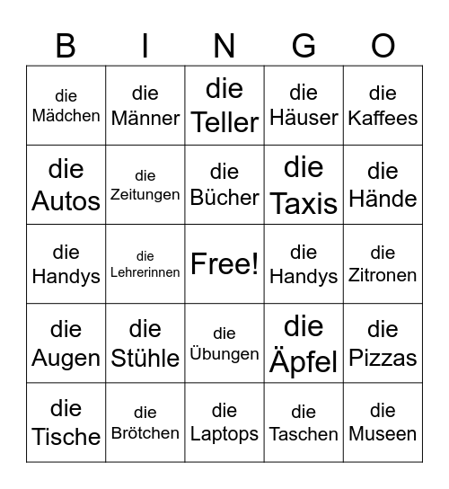 PLURAL Bingo Card