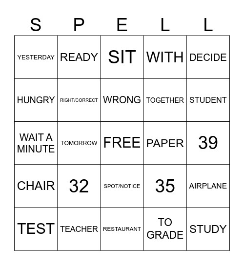 ASL BINGO Card