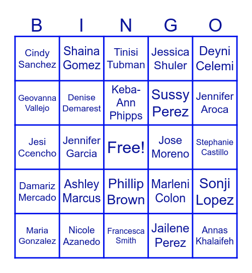 Fun Fact Bingo Card