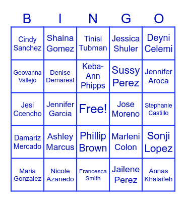 Fun Facts Bingo Card