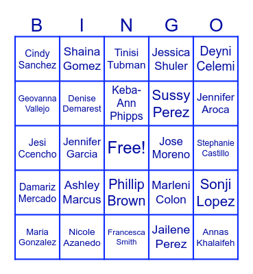 Fun Facts Bingo Card