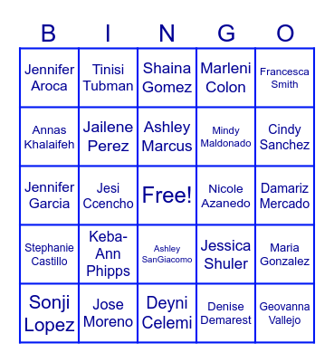 Fun Facts Bingo Card