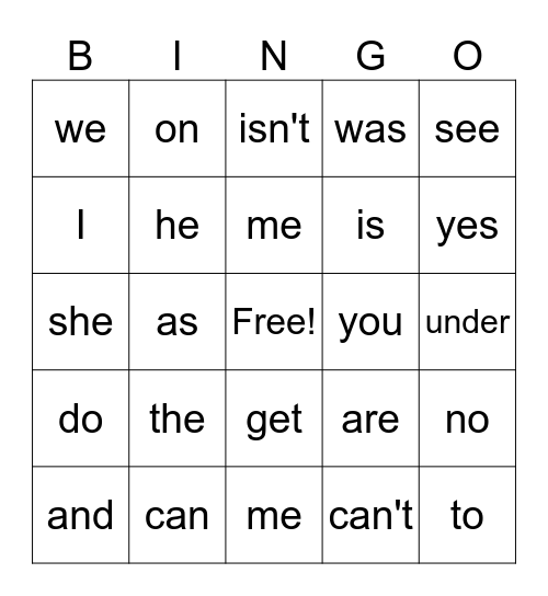 Mastery Test 1 & 2 Bingo Card