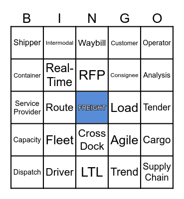 Freight Bingo Card