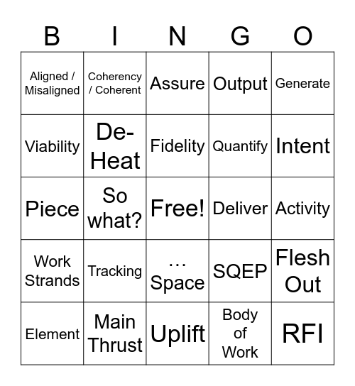 CAFHQ Bingo Card