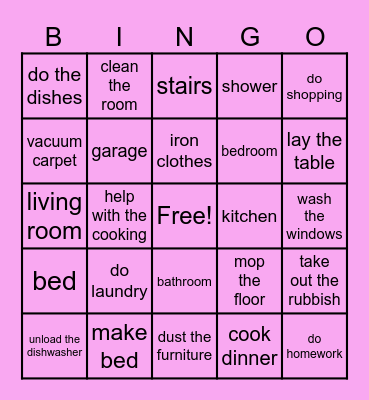 dom i obowiązki Bingo Card