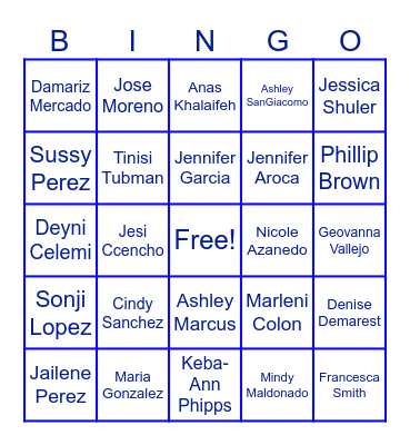 Fun Facts Bingo Card