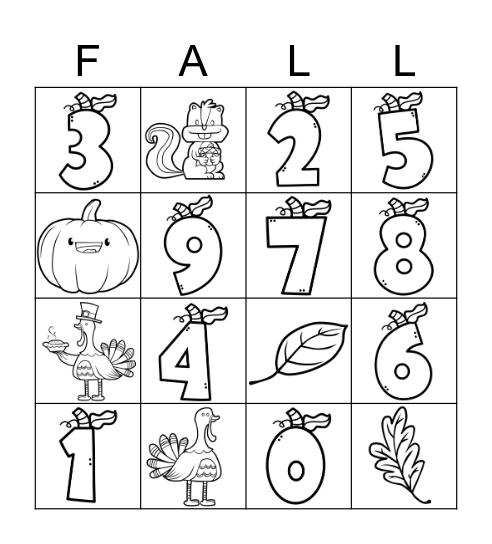 Fall Bingo Card