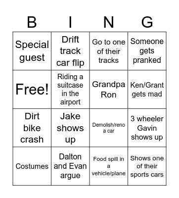 Cboys new video bingo card Bingo Card