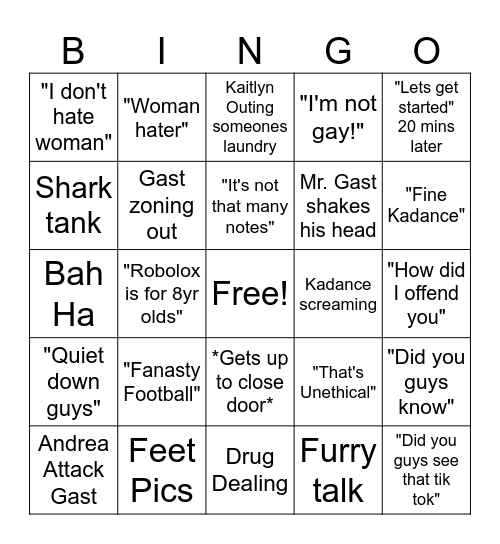 Econ GAST Bingo Card