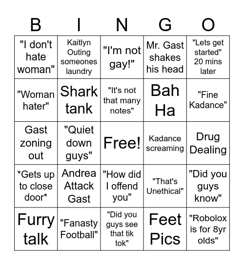 Econ GAST Bingo Card