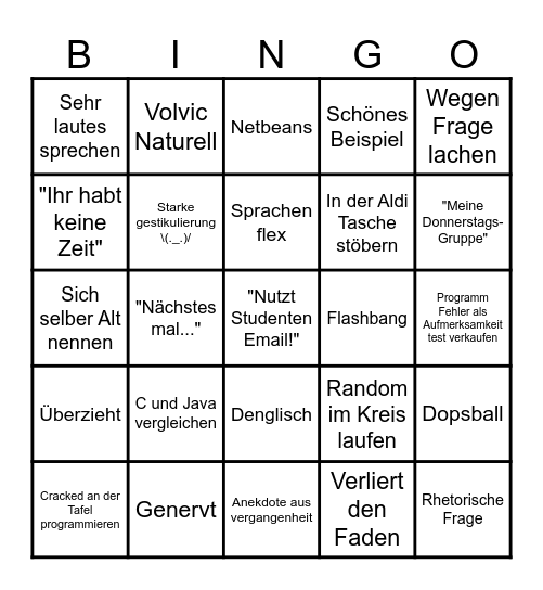 Zeckzer Bingo Card