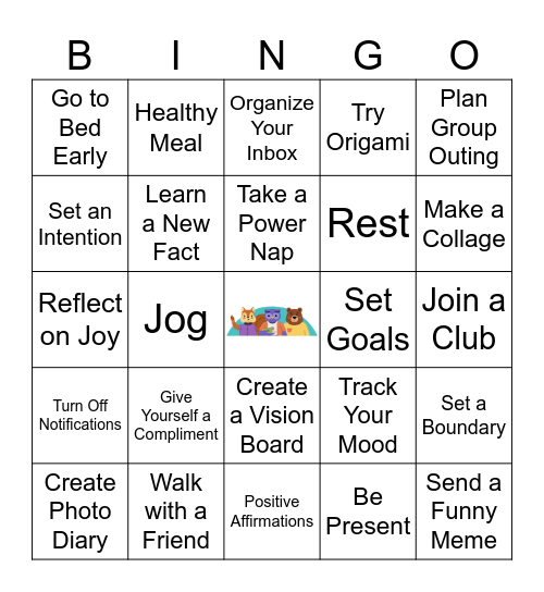 Wellness Bingo Card