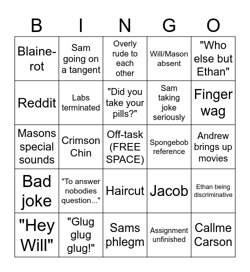 SEC BINGO Card