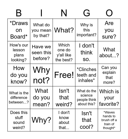 Perspectives Bingo Card