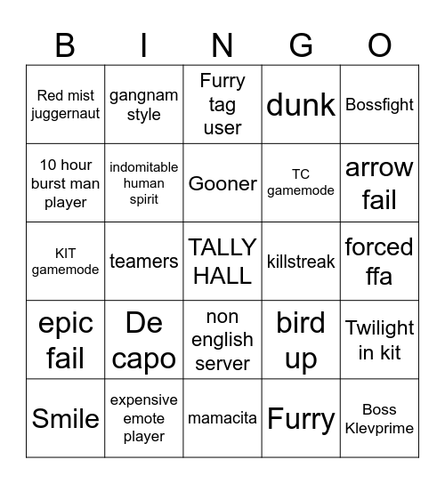 Ultimate item asylum bingo!!! Bingo Card