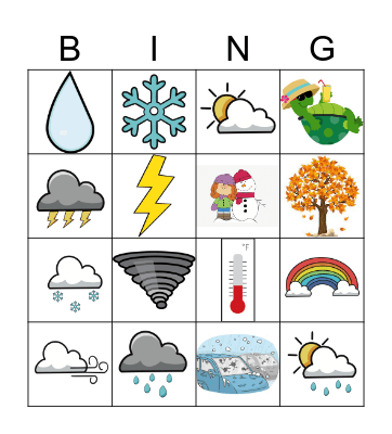 Weather Bingo Card