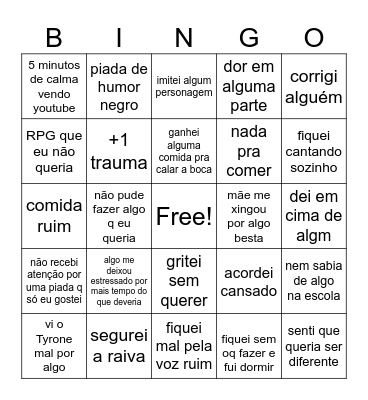 DIA-A-DIA Bingo Card