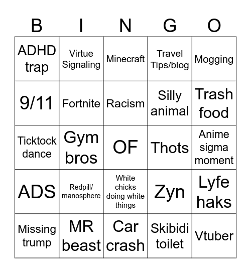 Reels Bingo Card