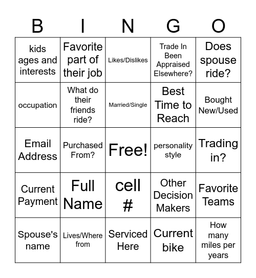 Bingo Prove Bingo Card